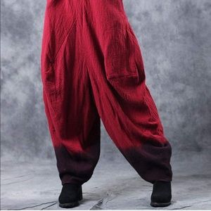 Yesno Baggy Hem Wool Stitched Pants